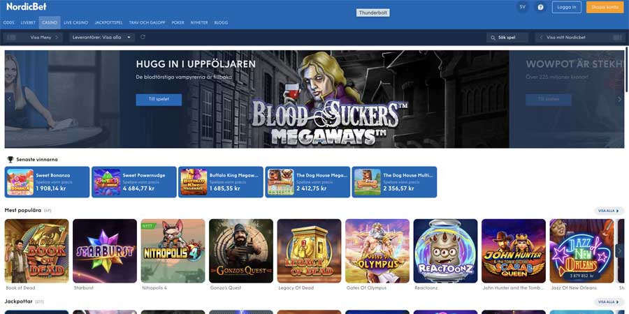screenshot slots nordicbet